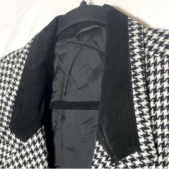 Vintage Razz International White Black Houndstooth Blazer M - Picture 9 of 13